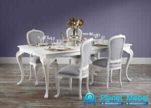 Meja Makan Klasik Modern Putih