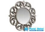 Pigura Cermin Bulat Ukiran Warna Silver